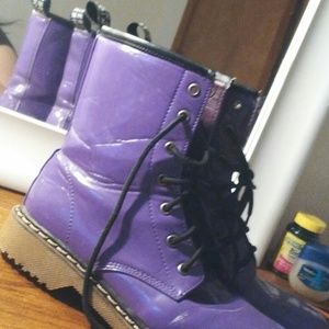 Purple Venice combat boots